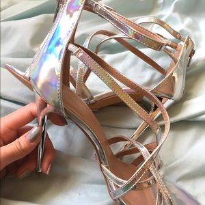 Holographic silver heels